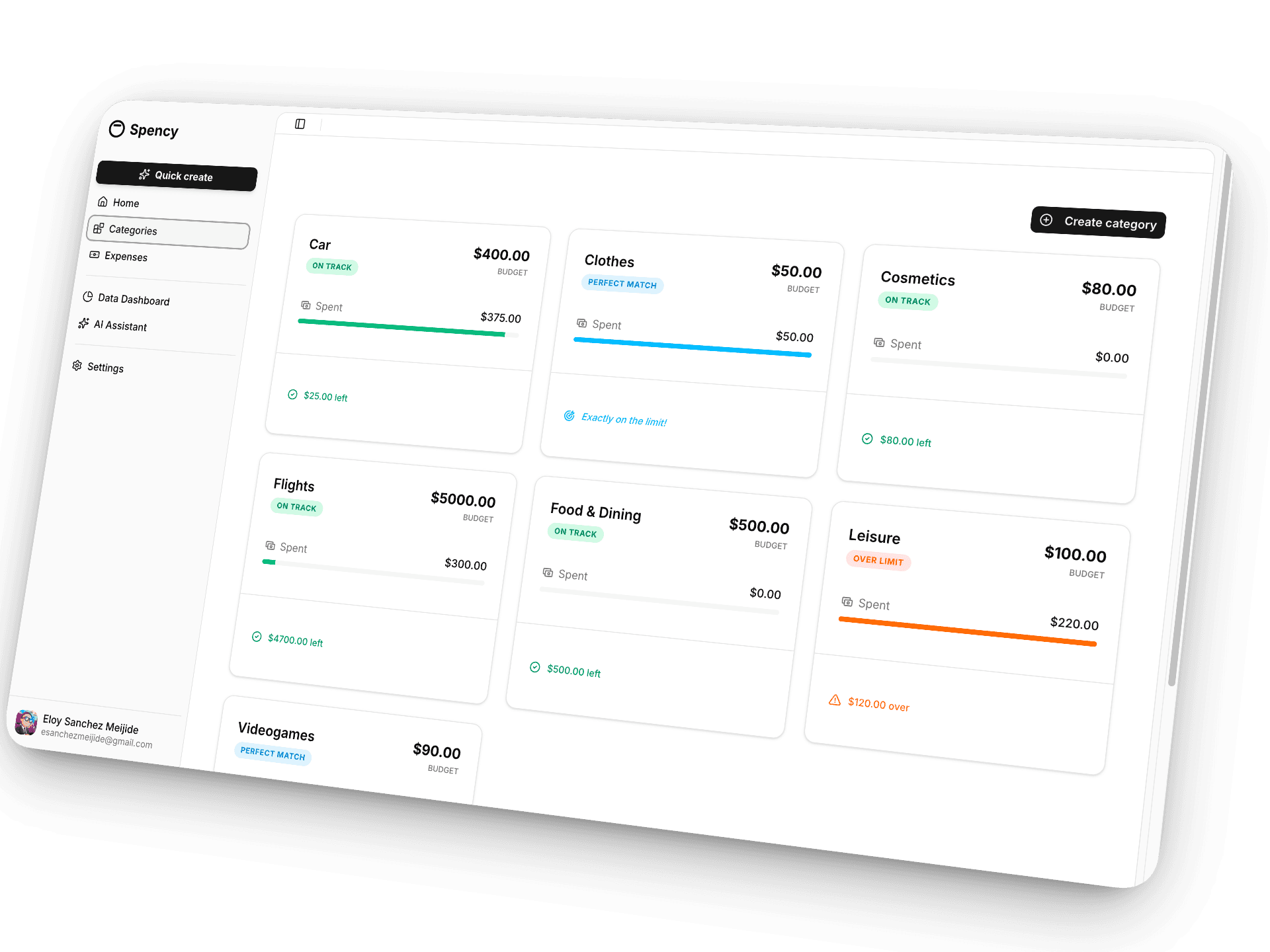 Fast expense entry interface showing quick transaction logging